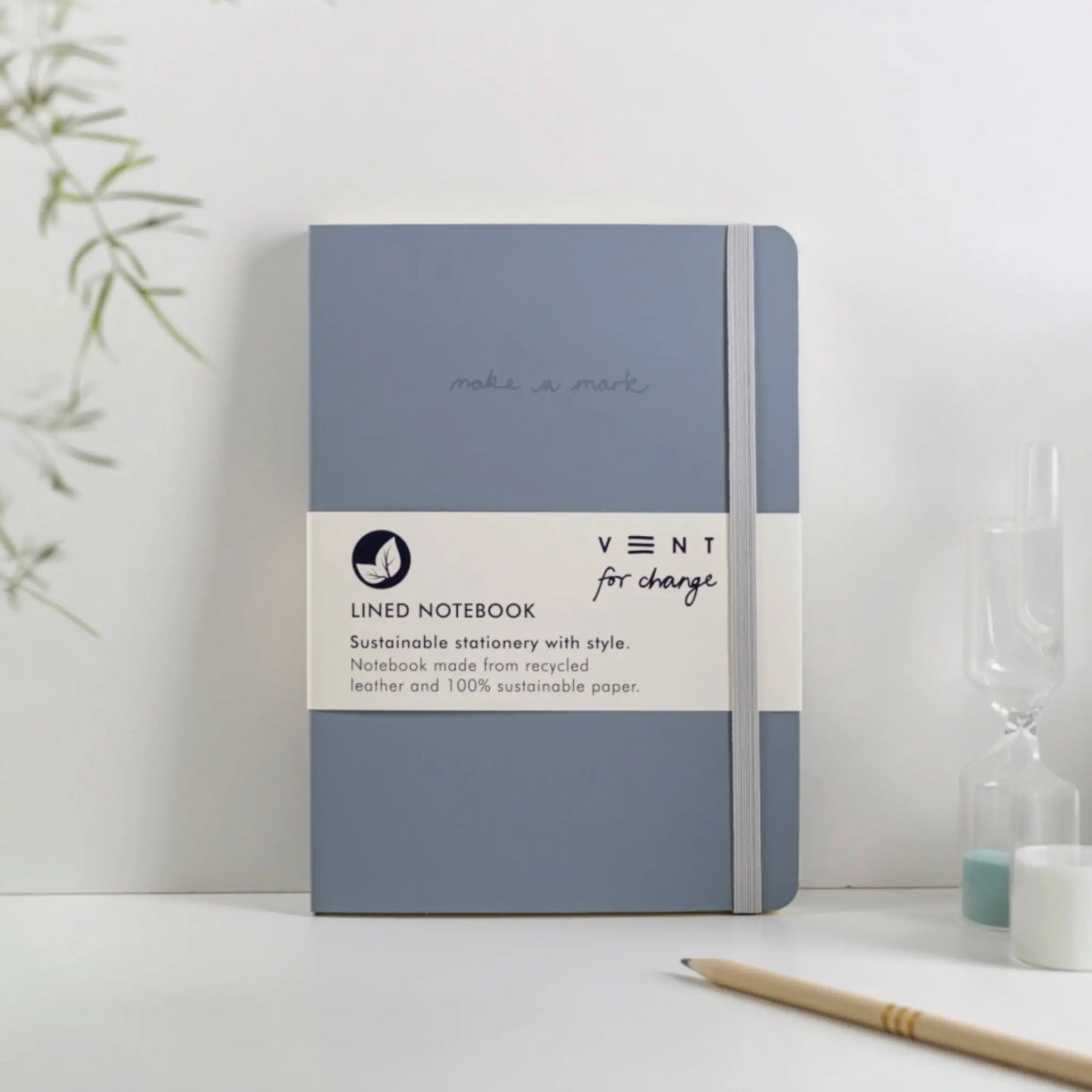 Vent Dusty Blue Recycled Leather Notebook A5 - Prezzi