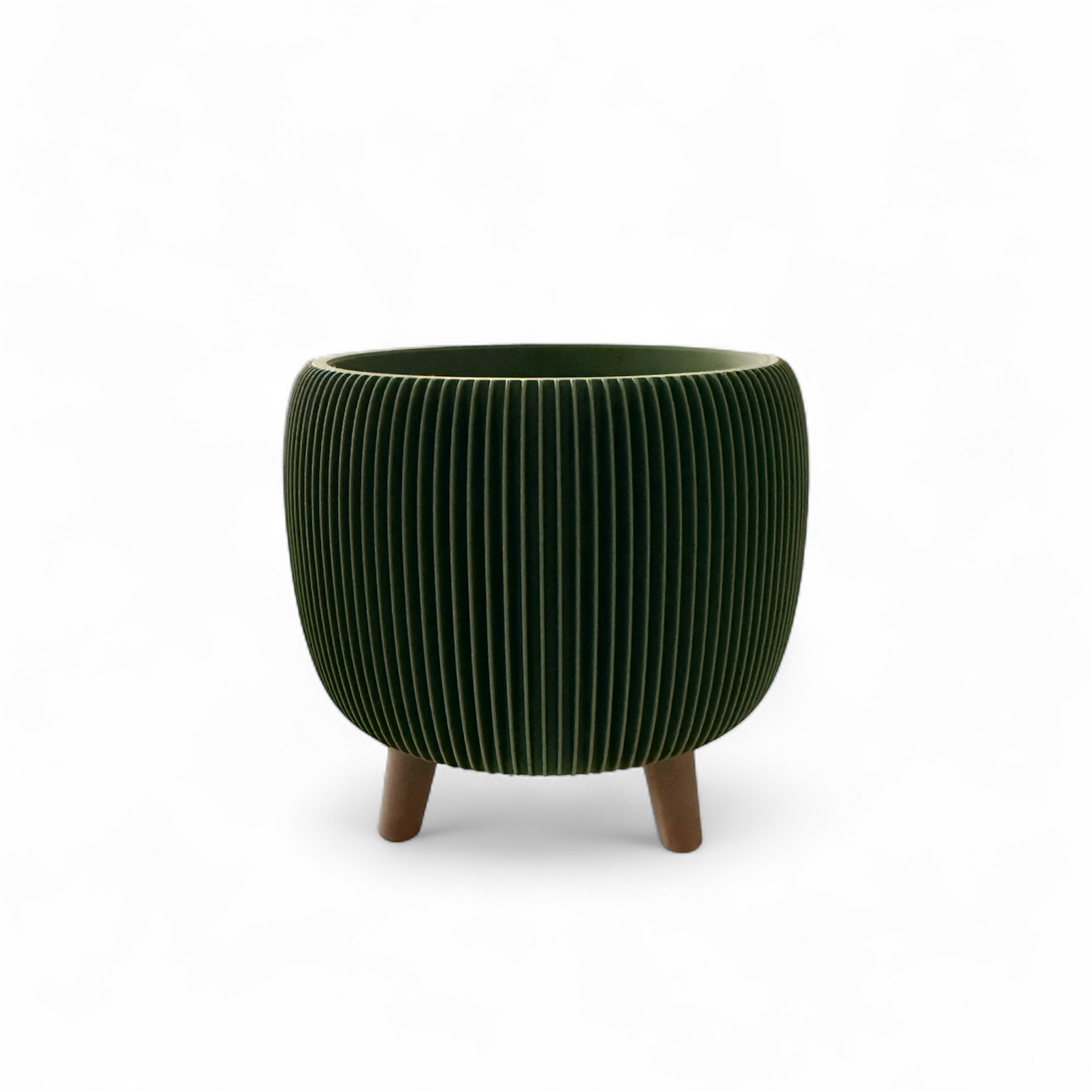 RETRO RIBBED PLANTER MATTE OLIVE