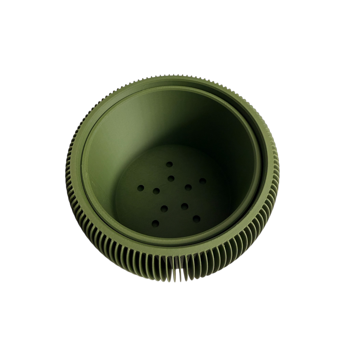 RETRO RIBBED PLANTER MATTE OLIVE