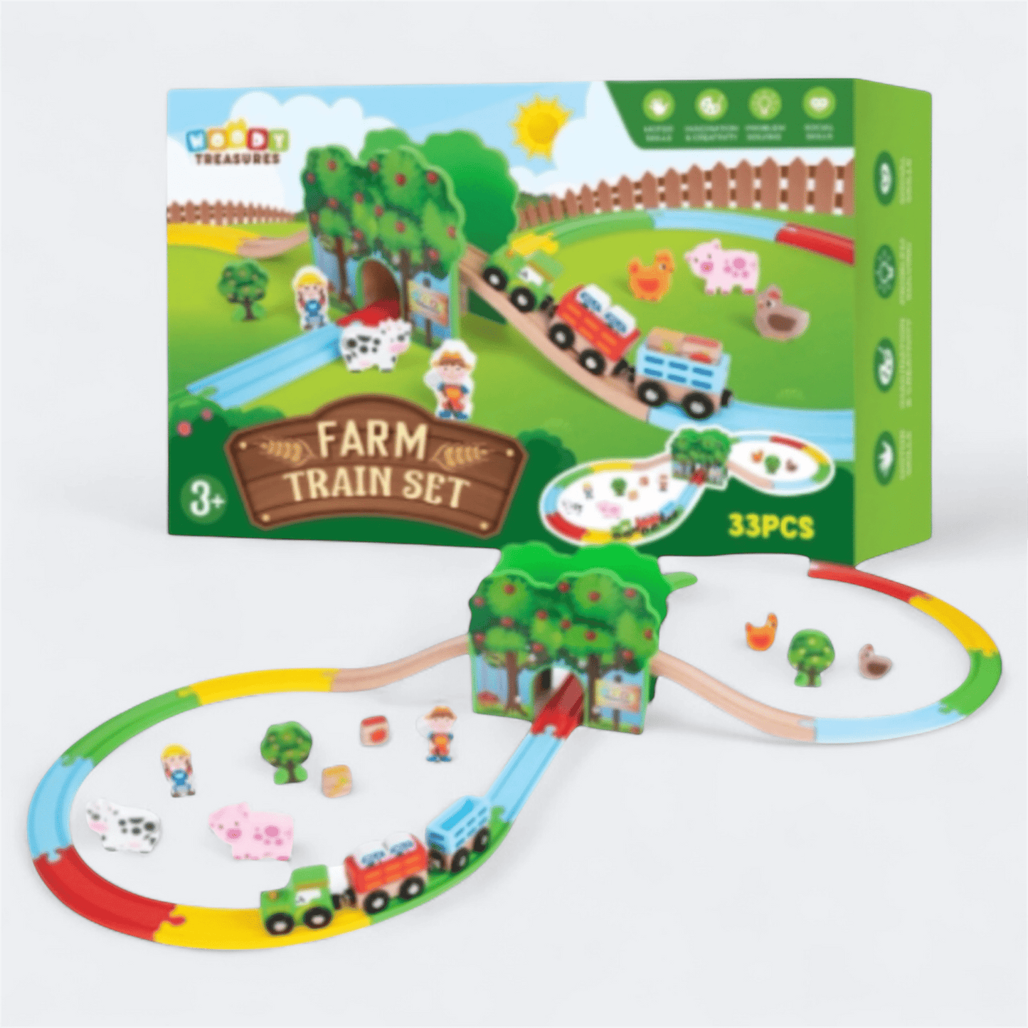 Wooden Farm Train Set - Prezzi