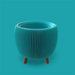 RETRO RIBBED PLANTER TURQUOISE SATIN Millees