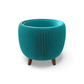 RETRO RIBBED PLANTER TURQUOISE SATIN Millees