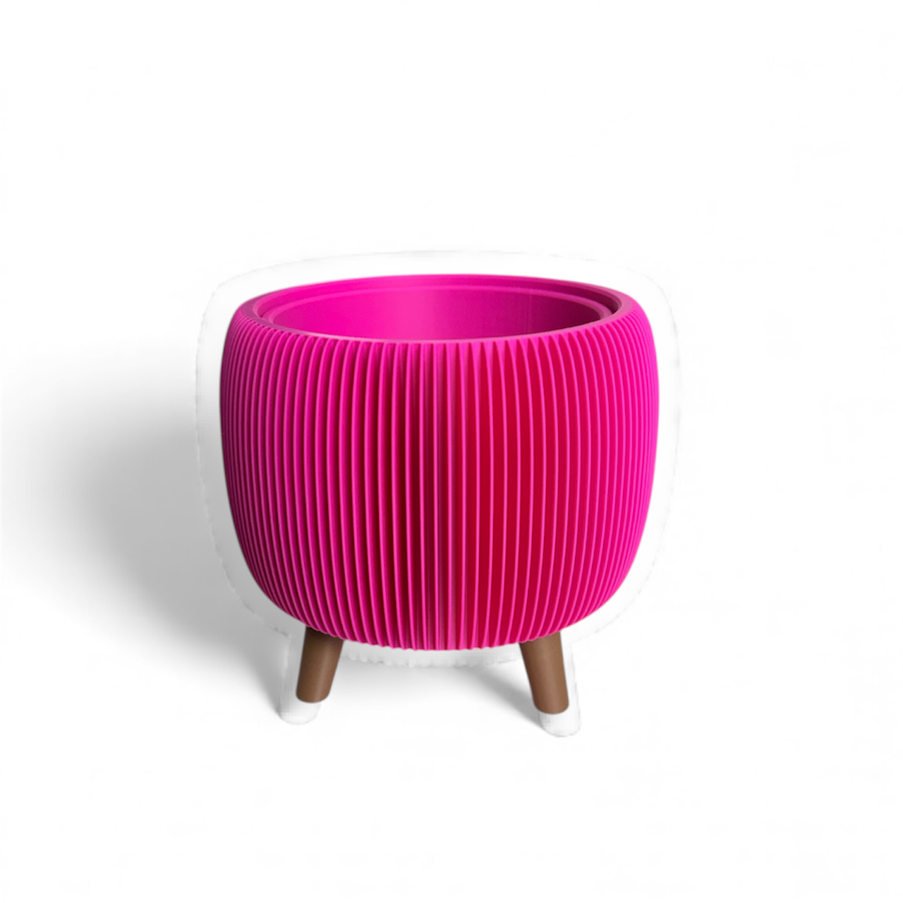 RETRO RIBBED PLANTER RASPBERRY SATIN Millees