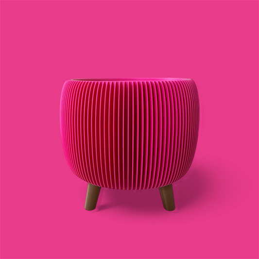 RETRO RIBBED PLANTER RASPBERRY SATIN Millees