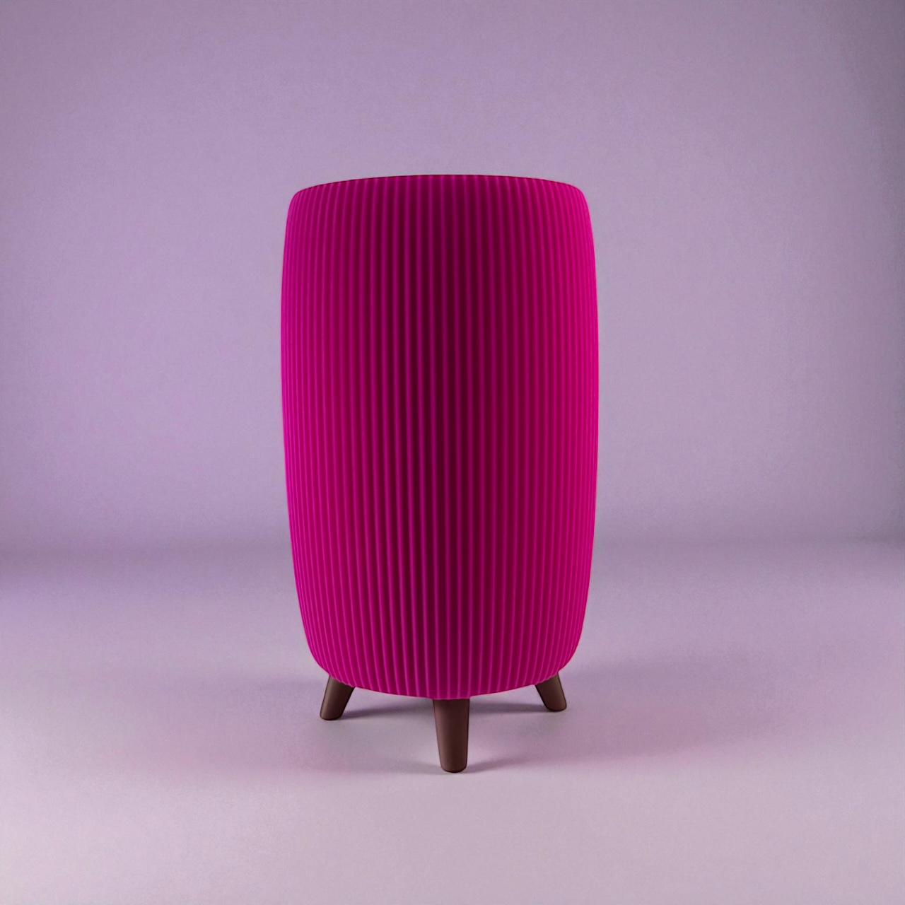 RETRO RIBBED HIGH PLANTER RASPBERRY SATIN Millees