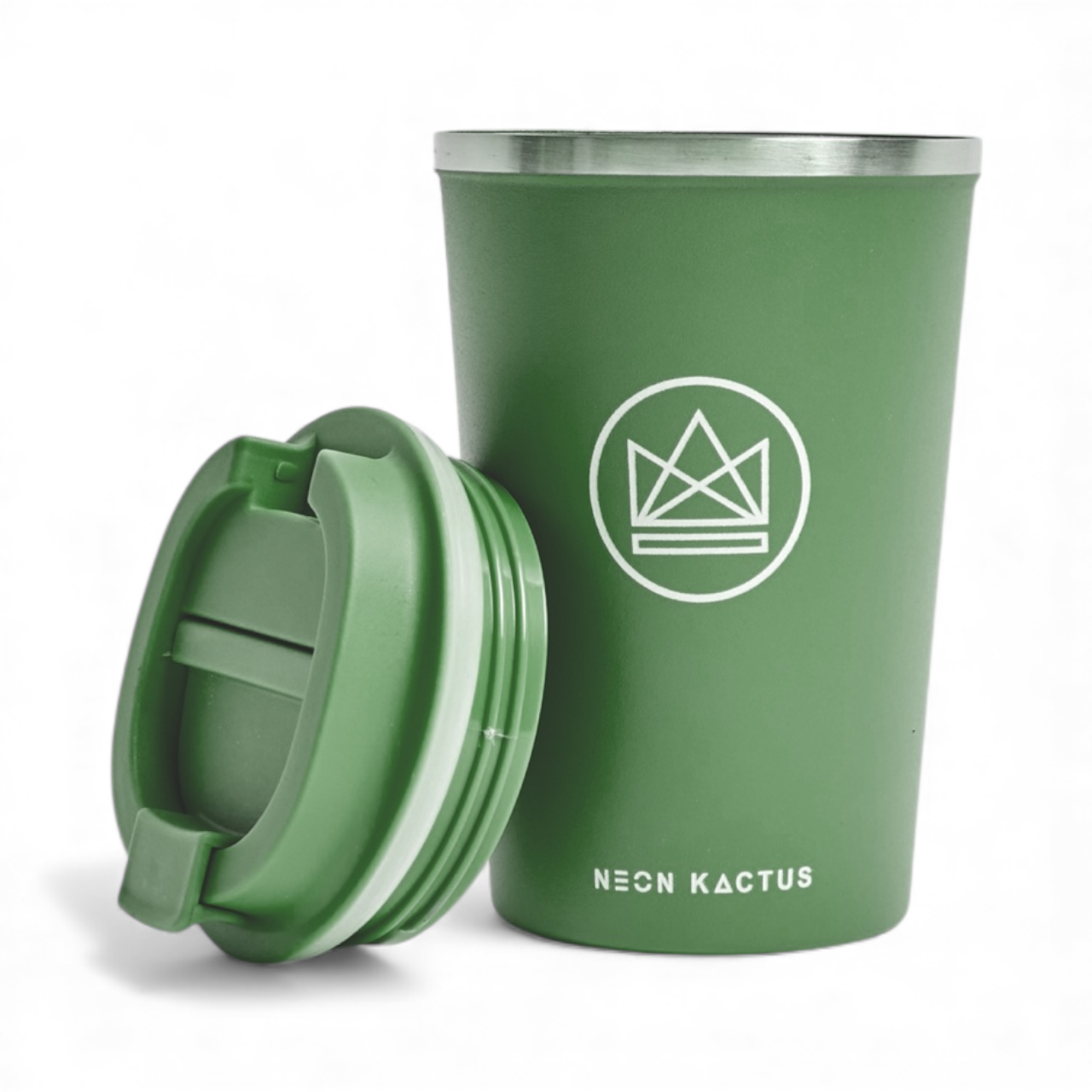 Neon Kactus Insulated Coffee Cup - Happy Camper 12oz Neon Kactus