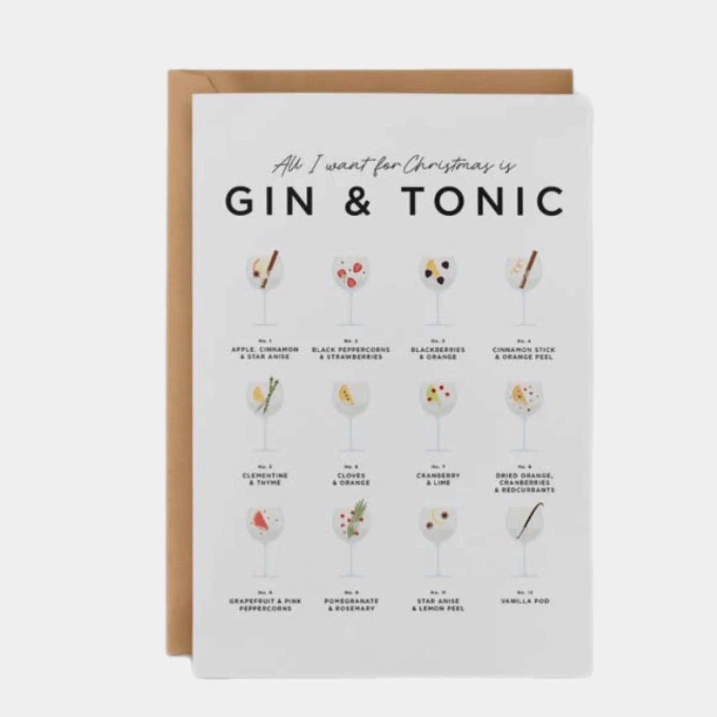 All I Want For Christmas Is Gin & Tonic Christmas Card - Prezzi