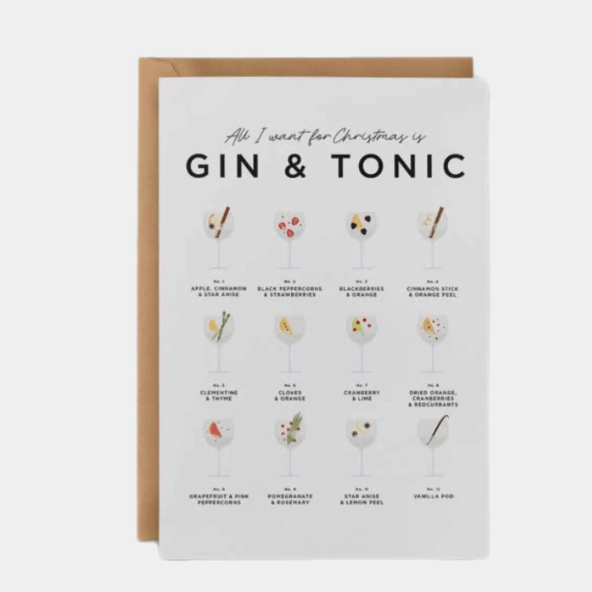 All I Want For Christmas Is Gin & Tonic Christmas Card - Prezzi