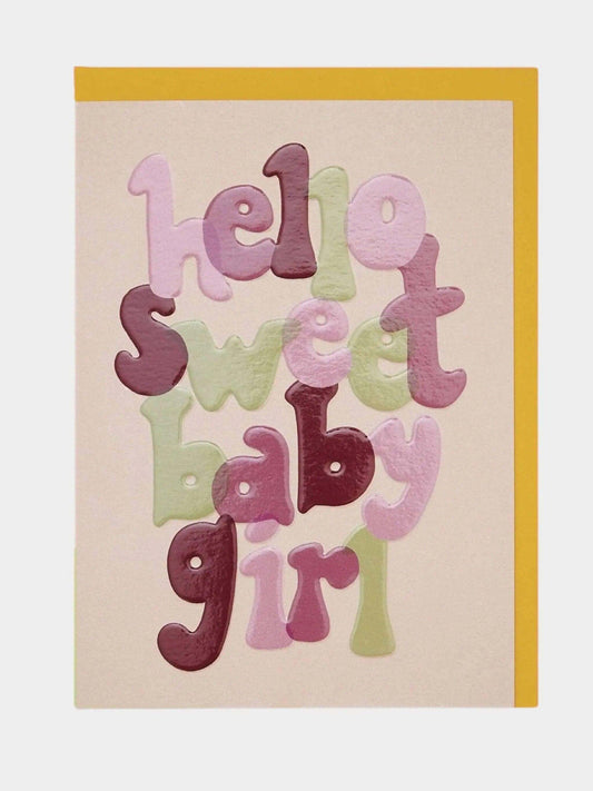Baby girl card with luxury finish - Prezzi