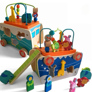 Bee Smart Wooden Noah’s Ark Shape Sorter Toy Playset & Pull Along Activity Toy - Prezzi