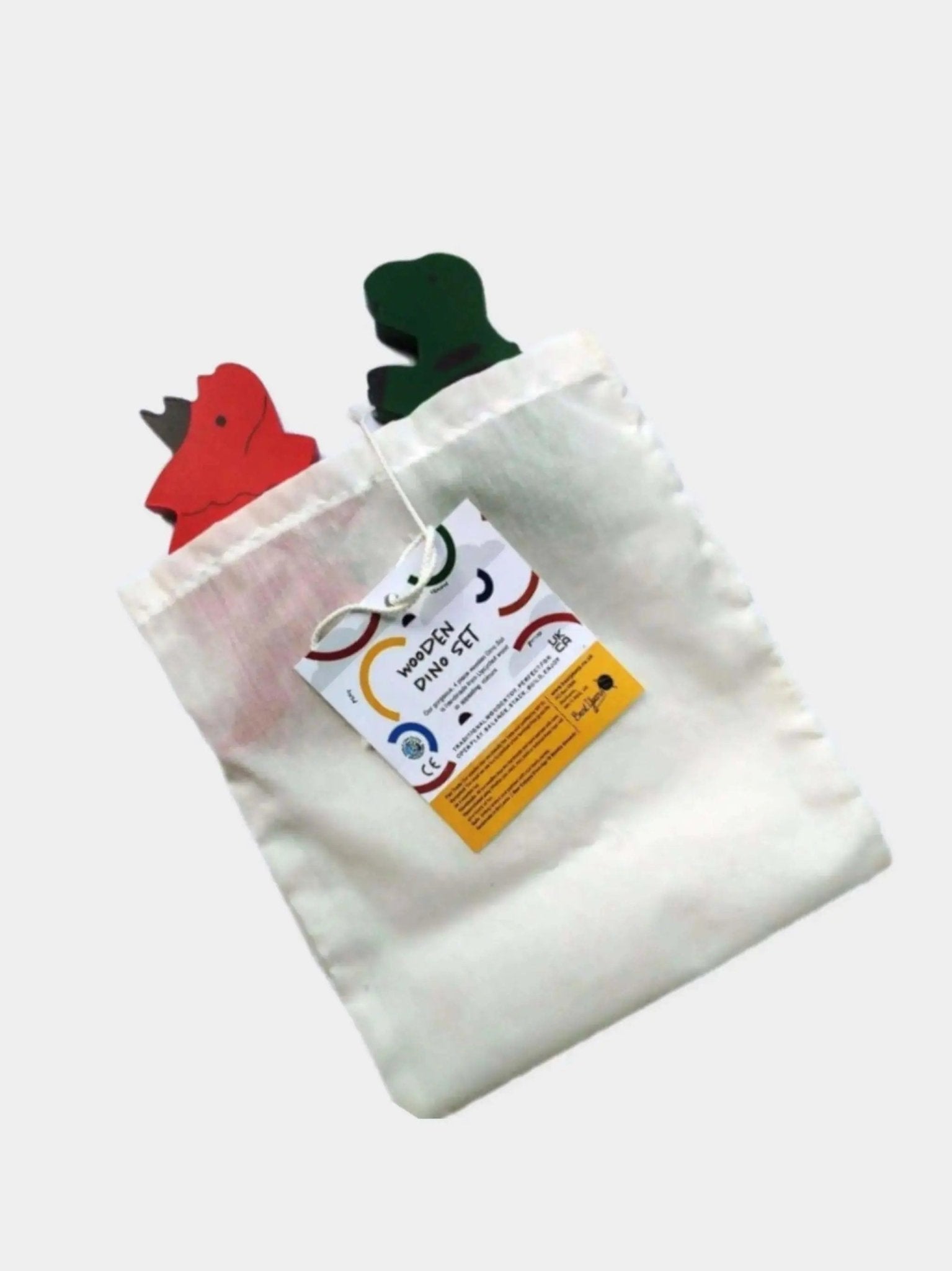 Set of 4 Fair Trade Wooden Dinosaur Toys - Prezzi