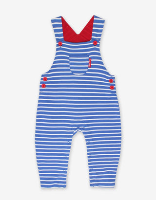 Organic Blue Breton Stripe Dungarees Toby Tiger