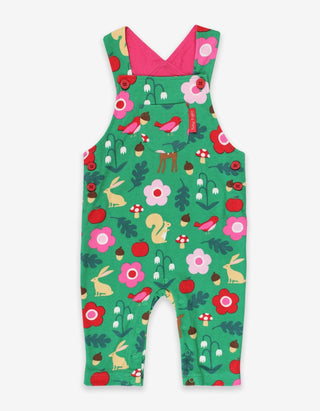 Organic Forest Adventure Print Dungarees Toby Tiger