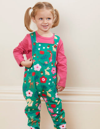 Organic Forest Adventure Print Dungarees Toby Tiger