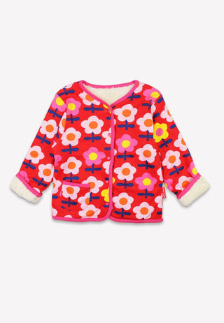 Organic Pink Flower Print Reversible Jacket Toby Tiger