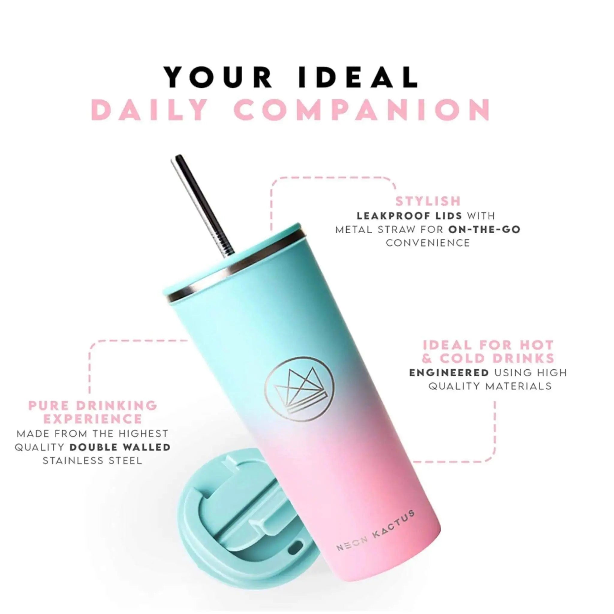 Neon Kactus Large 24oz Twist & Shout Insulated Tumbler - Prezzi