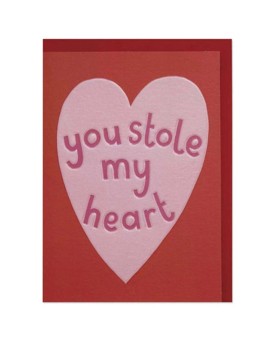 'You Stole My Heart Romance Card Raspberry Blossom