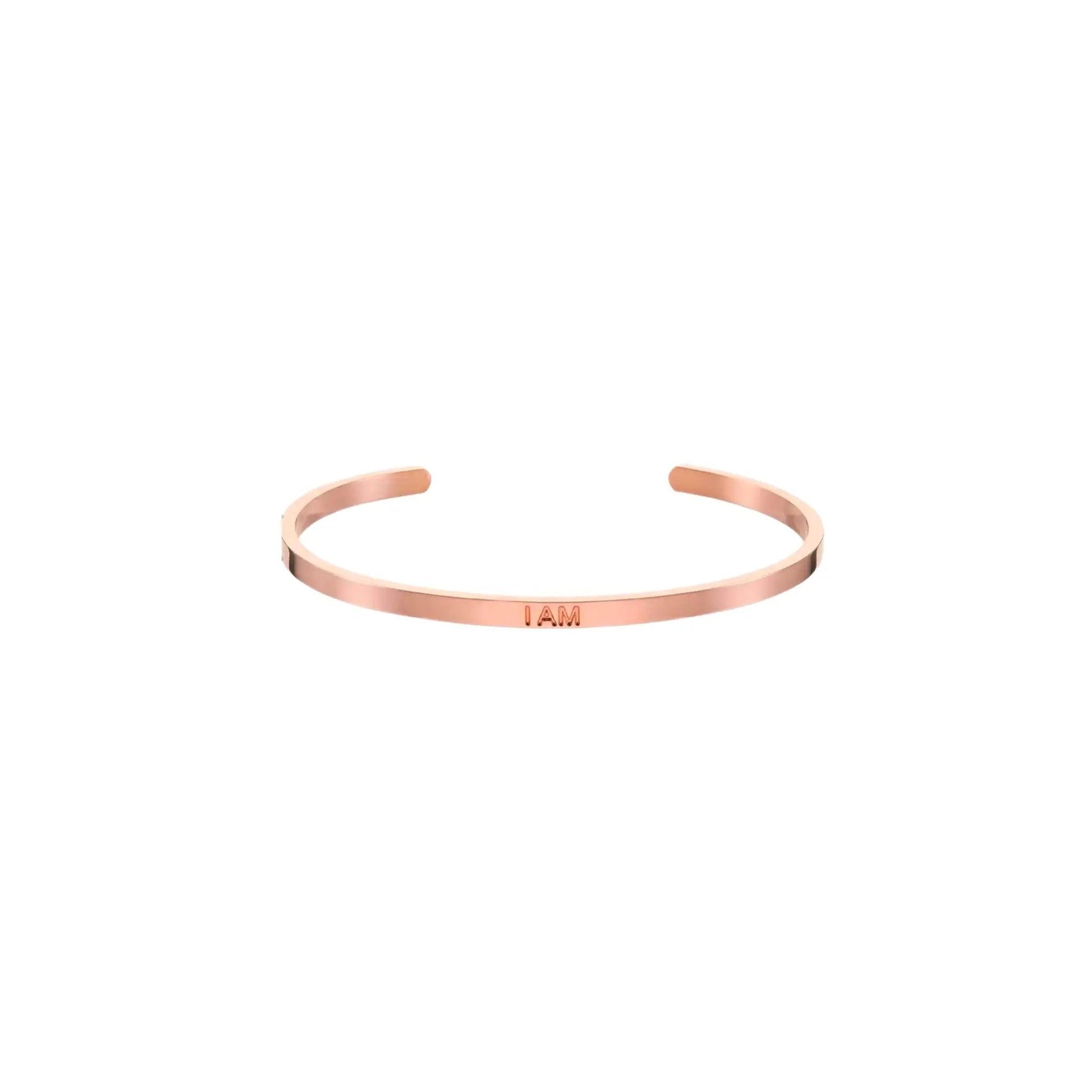 ‘I Am’ Affirmation Bangle Rose Gold - Prezzi