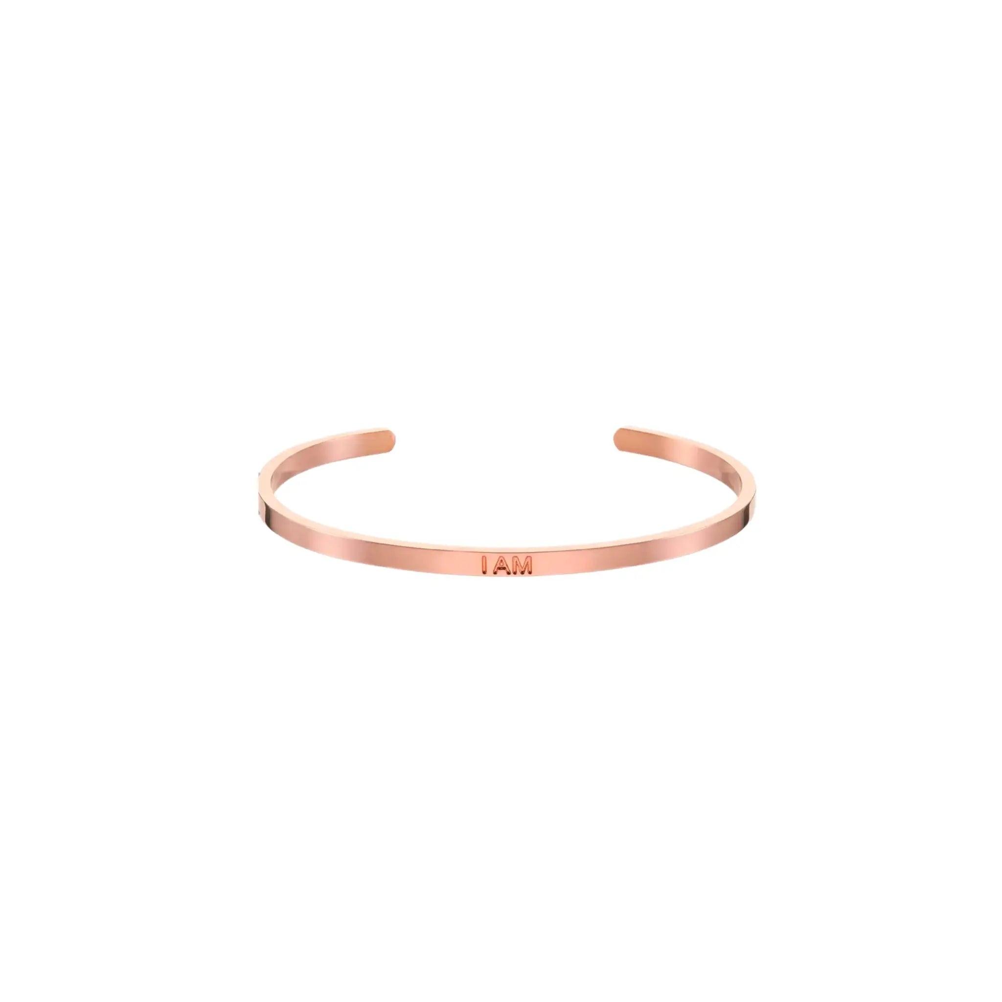 ‘I Am’ Affirmation Bangle Rose Gold - Prezzi